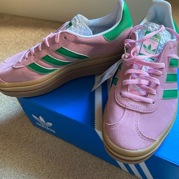 SOLD! Adidas Women's Gazelle Bold Platform Sneakers True Pink Green - Size 8.5 - Picture 9 of 13